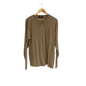 BACHRACH MEN'S 100%MERINO WOOL SWEATER PULLOVER L MADE ITALY Gray Mock neck‎ L